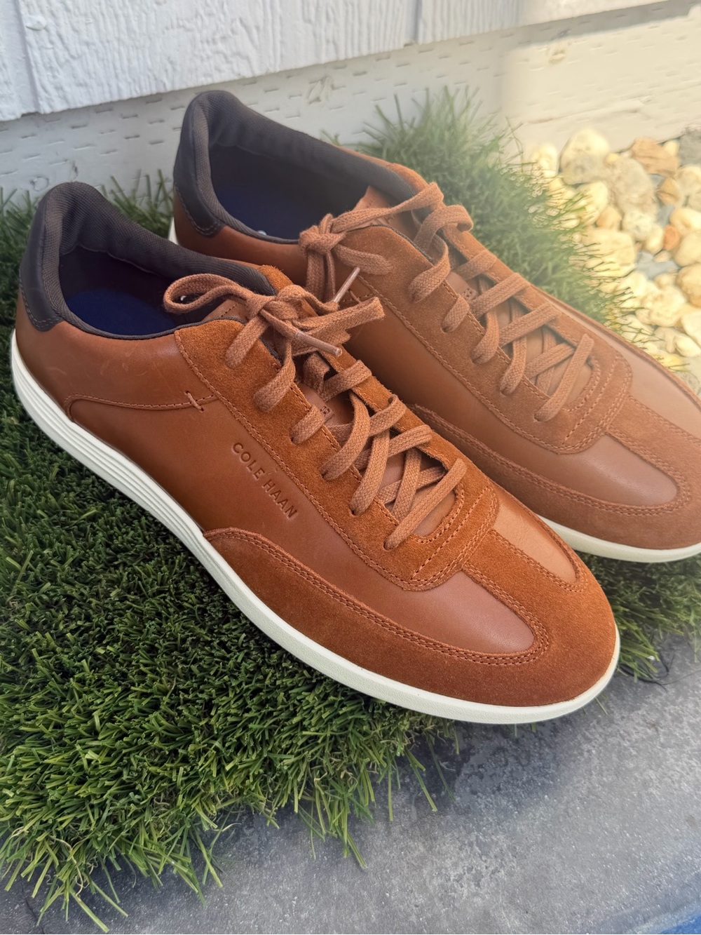 Cole Haan Tan Brown Leather & Suede Men's Sneakers